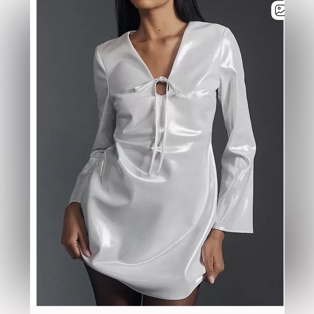 NWT Metallic Long Sleeve Anthropologie Dress - S